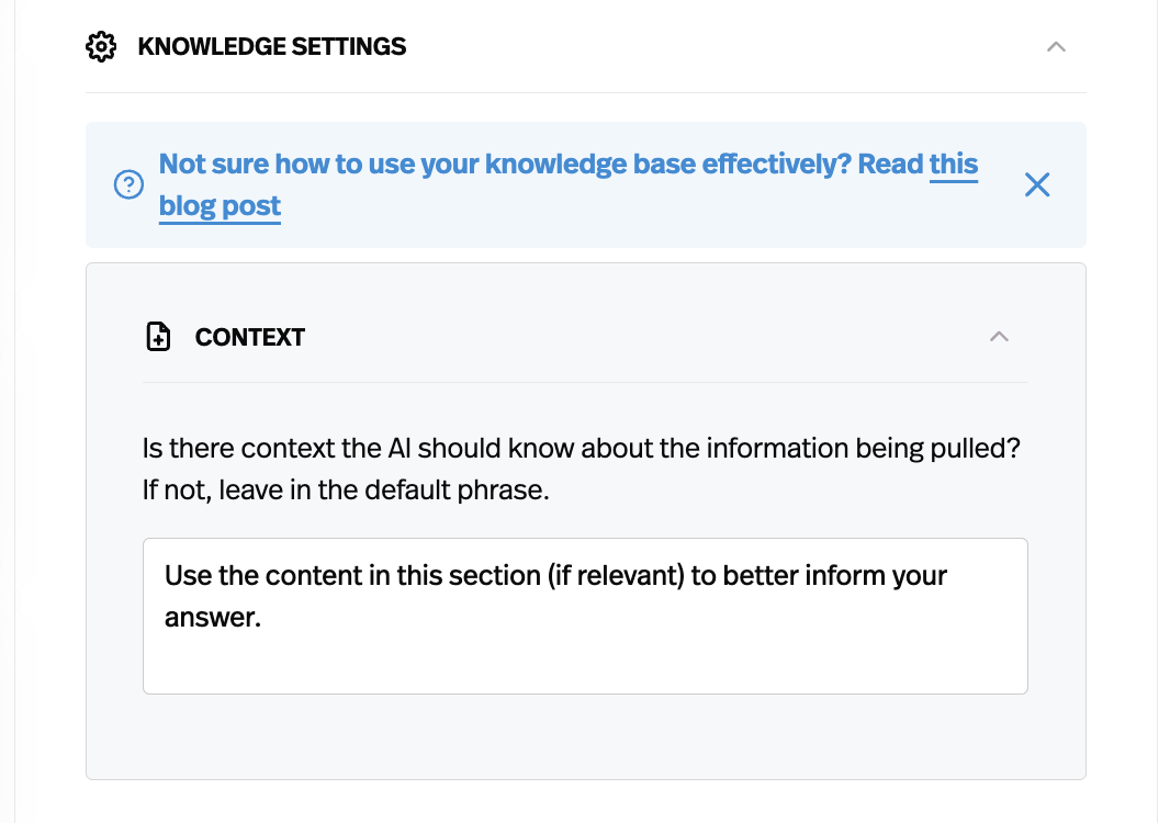 Fine-Tune Context Settings